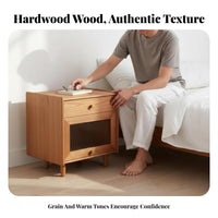 Single-Drawer Nightstand Japanese design Bedside Table adaptable for Small Spaces
