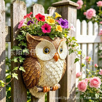 Owl Flower Pot Wall Hanging Garden Decoration