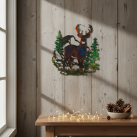 Forest Deer Metal Wall Decor for Garden & Bedroom