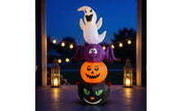Bright Stacked Halloween Inflatable Lighted Inflatable Pumpkin Outdoor Yard Decoration Glowing for Lawn