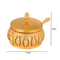 Glass Jar with Spoon Decorative Sugar Bowl with Lid Gleaming for Home Cooks