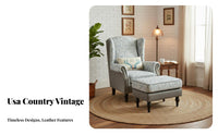 Patriotic Country Aesthetic Patchwork highposterior chair Chair Retro Look highposterior chair Chair High rear Armchair sturdy Wood Frame for Vintage look Lovers, Interior Designers, Living Room, perusing corner, Bedroom, Reception Area