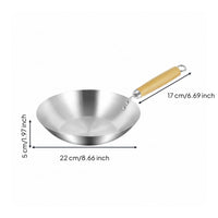 Stainless Steel Wok No Coating Chinese Wok Rust Resistant for Chefs