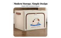 Foldable Fabric Box with view panel Large Capacity Household Storage Side Handles
