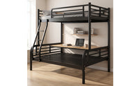 Space-Saving Metal Bunk Bed Sturdy Bunk Bed Frame Heavy Duty Furniture Long-Lasting for Children, Teens, Students, Shared Bedroom, Dorm Room