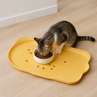 Waterproof Non-Slip Pet Feeding Mat for Cats and Dogs, Food Bowl Placemat