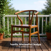 2 Pieces Minimalist Wooden Study Set Modern Design Dinette Set Strong Frame Long-Lasting Frame for Small Families