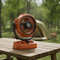 Compact Cordless Fan Adjustable Speeds Portable Fan with Digital Display Quiet 360° Tilt for Campers, Camping