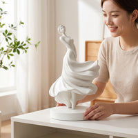 dancers Statue with Pedestal Decorative dancers Figurine Modern Ornament for Living Room, Entryway, Bookshelf