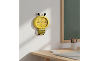 Cartoon Bee Clock Non-Ticking Kids Room Wall Clock Playful Design for Playroom
