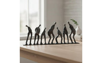 1 Piece Resin Sculpture Collectible Figurine Tabletop Decor Iron Base Abstract Human Art Suitable for Art Collectors Interior Designers Home Decoration Hotel Lobby Office Display 60x5x25cm