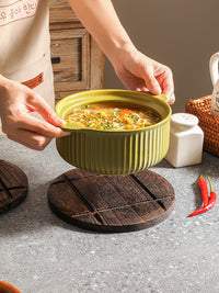 Solid Wood Round Trivet for Hot Pots and Cups