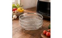 Three-Tier Air Fryer Rack Even Ventilation Cookware Accessory Silver Finish