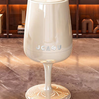 Wine Glass Trash Can High End Look Compact Wastebasket Decorative Design