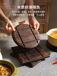 Solid Wood Round Trivet for Hot Pots and Cups