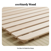 Wooden Slat foundation Breathable Design coilable Slatted Frame Strong reinforcement Bed Base for low-profile floor foundation Users, Apartment Dwellers, Small Apartments, Dorm Room
