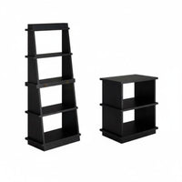 Foldable Ladder Shelf Vintage and Design Book Display Shelf Folding Design Space-Saving for Renters, Homeowners, Living Room