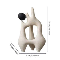 Tabletop Sculpture Minimalist Sculpture with Base Matte Figurine for Living Room, Entryway