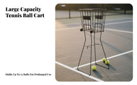 With Wheels Tennis Ball Cart Portable Tennis Ball Hopper No Bending Required for Coaches, Athletes, Practice Exercises, Backyard