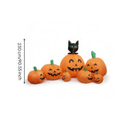 Lighted Inflatable with Black Cat and Pumpkin Inflate Inflatable Cat with Pumpkins Illuminated Halloween Decoration Self-Inflating for Lawn, Garden