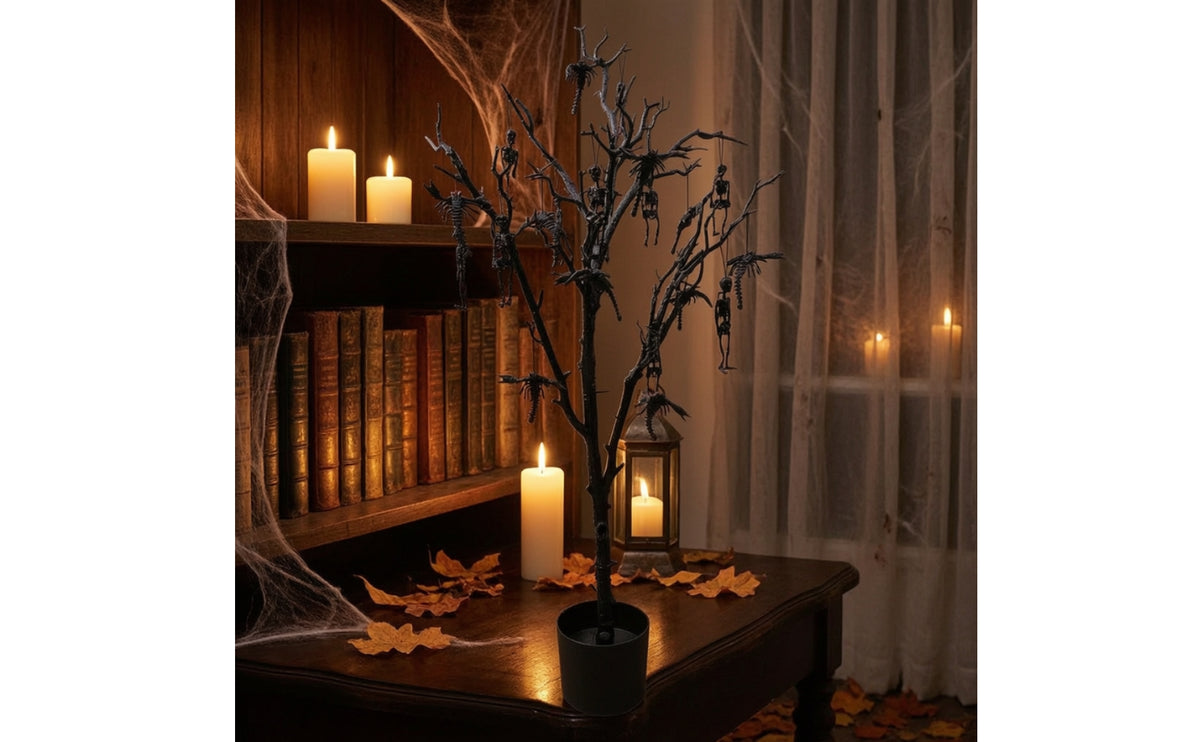 Creepy Tree with Skeletons Creepy Spooky Tree with Ornaments Gothic Skeleton Ornament for Party Hosts, Decorators