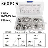 304 Stainless Steel Flat Washer Assortment Kit (684 pcs)