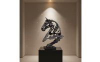 Abstract Horse Sculpture with Base Matte Decor Large for Entryway, Console Table