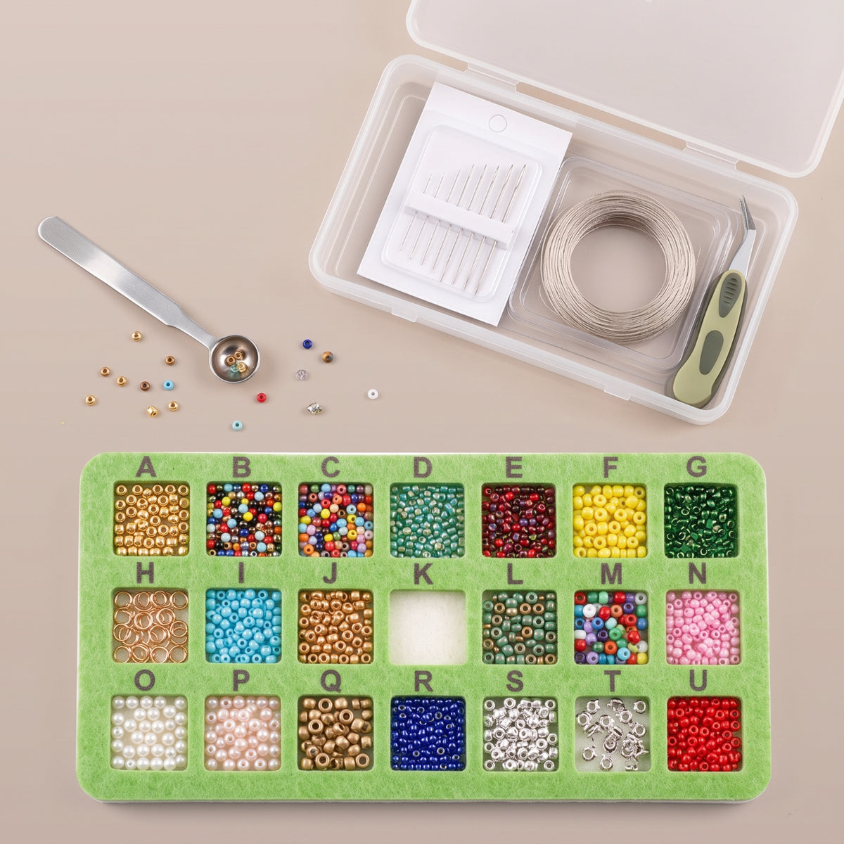 Bead Sorting Organizer Box   Bead Tray with Lid Secure Rhinestone Felt Tray for Travel
