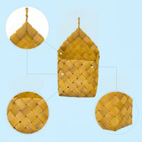 Wood Strip Basket Natural Hanging Wall Basket Rustic for Entryway, Bedroom