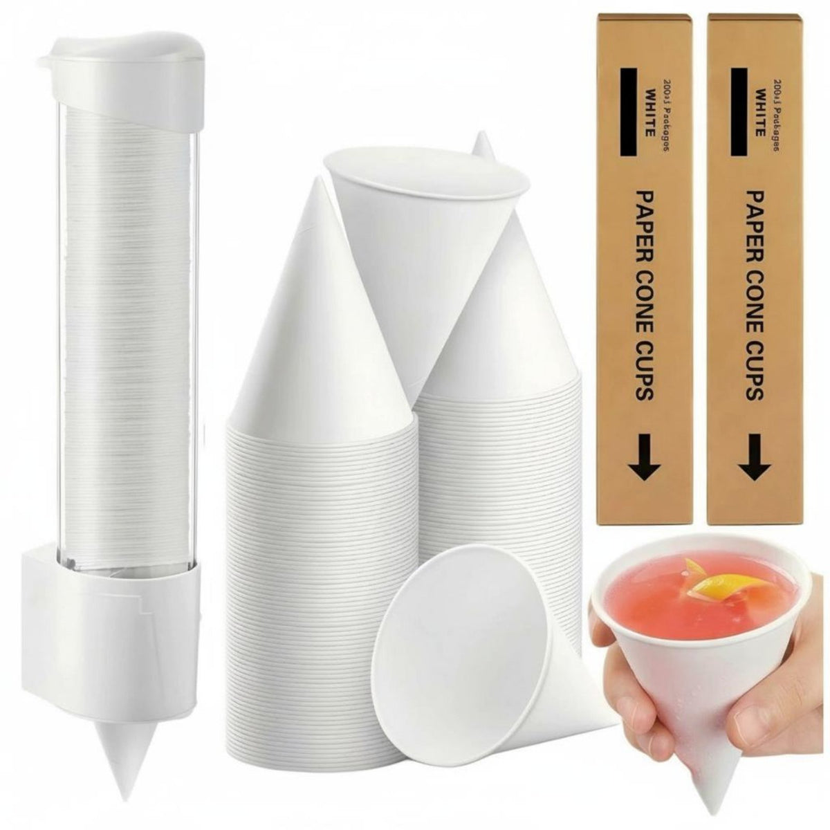 5000 Pieces Paper Cone Cups Multi-Purpose 4 Oz Cone Paper Cups for Office, Party