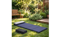 Padded Sleeping Mat with Pillow Waterproof Foldable Sleeping Mat Portable Roll up Mattress Thick for Campers, Guests, Stretching, Office