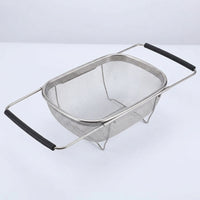 Dish Drainer and Sink Strainer with Draining Board, 304 Stainless Steel Cutlery Holder, Space Saving Kitchen Sink Basket for Drying Dishes