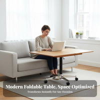 C-Shaped Rolling Table Foldable for Storage Living Room Furniture Easy to Move