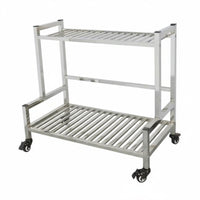 Multi-Tier Flower Trolley Easy Assembly Tiered Planter Trolley Slatted Shelves