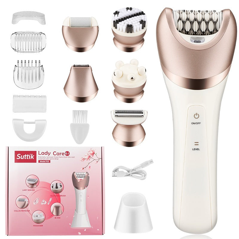 6-in-1 Electric Hair Trimmer for Women, Body Groomer, USB Charging