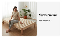 Solid Wood Construction Foldable Slatted Bed Base Noiseless Mattress Support Quiet Design Bedroom Furniture Moisture-Resistant for Renters, Students, Homeowners, Tatami Room, Dormitory, Apartment
