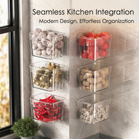 Kitchen Countertop Organizer for Pantry Storage, Transparent Rectangular Wall Holder for Students and Organizers