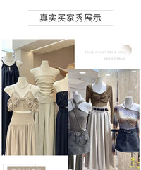 服装店扁身平胸半全身人偶假人体模型台模特道具女装橱窗展示衣架