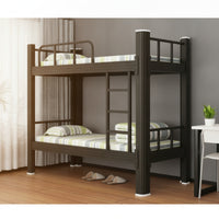 Bunk Bed with Mattress Heavy-Duty Metal Bunk Bed Space-Saving Furniture for Students, Roommates, Dorm Room, Student Accommodations Quarters