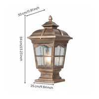 European Design Outdoor Pillar Lantern Waterproof Garden Column Lamp Weather Resistant for Courtyard, Pathway