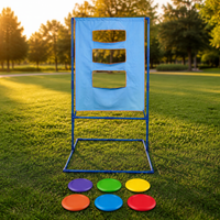 Disc Toss Game, Outdoor Yard Games for Beach Adults, Portable Metal Frame for Tailgate Family Entertainment