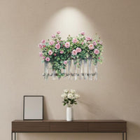 Floral Fence Wall Sticker Self Floral Fence Wall Decal Romantic House Decoration for Hallway, Door, Washroom