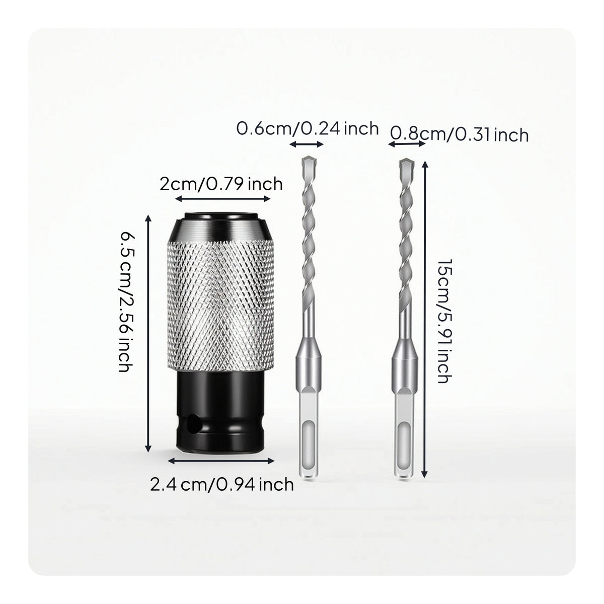 Knurled Electric Wrench Adapter with Metal Wrench to Hammer Adapter Compatible Secure for Workshop
