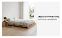 Japanese Design Slatted Tatami Frame Breathable Design Bedroom Furniture Low-to-the-Ground Platform Bed Space-Saving for Homeowners, Apartment Dwellers, Minimalists, Small Apartments, Guest Room