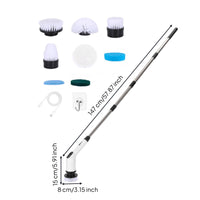 Electric Scrubber Rotating Brush Head Cleaning Tool Nylon Bristles Household Cleaner Deep Cleaning Function Suitable for Bathroom Kitchen Sink Surface Cleaning