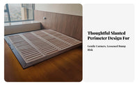 Nordic Inspired Headboardless Floating Bed Slatted Base Illuminated Floating Frame Minimalist design Bedroom Furniture Low silhouette for Small Space Dwellers, partners, Design aficionados, Apartment Living, Guest Room