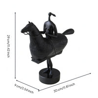 Horse Equestrian Figurine Decorative Equestrian on Horse Sculpture Standing Home Decor