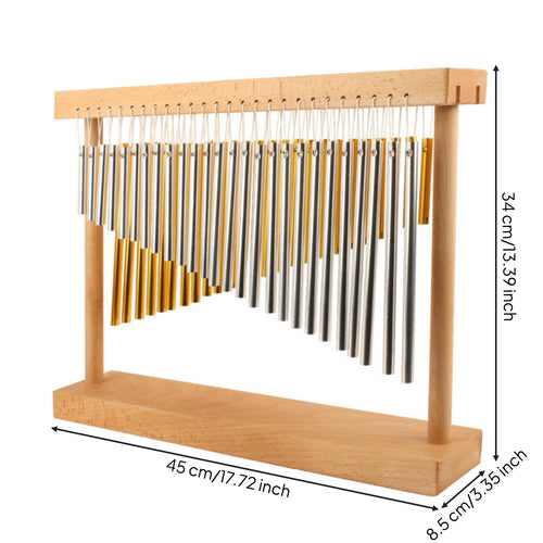 Double Row Wind Chime Relaxing Music Instrument Aluminum and Beech Wood