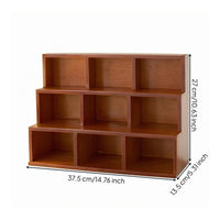 Trapezoidal Desk Organizer Broad Base 3 Tier Cubby Cabinet Modern Style