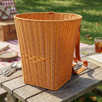 Basket Backpack Wicker Woven Backpack Basket Rustic for Foragers